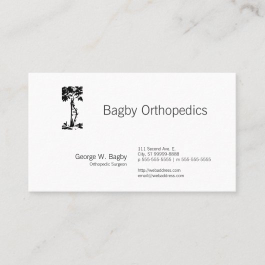 Orthopädische Operations-gekrümmter Baum Visitenkarte (Vorderseite)