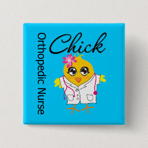 Orthopädisches Krankenschwester-Küken v2 Button