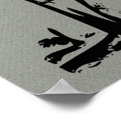 Orthopedic Crooked Tree Gray Faux Flannel Poster (Ecke)