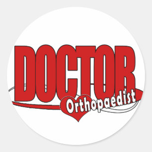 ORTHOPEDISTISCHES LOGO BIG RED DOCTOR RUNDER AUFKLEBER