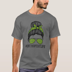 Orthoptist Women Messy Bun St Patrick's Day Shamro T-Shirt