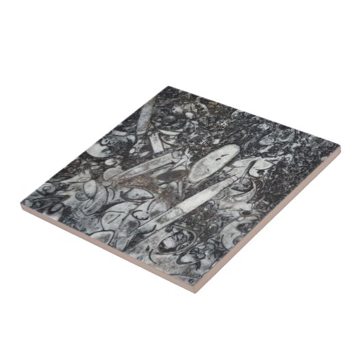 Orthoseras und Goniatite Fossilien Fliese (Seite)