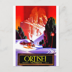 Ortisei, Dolomiten, Skigebiet Val Gardena, Italien Postkarte