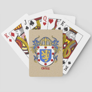 Ortiz Heraldischer Schild mit Mantling Spielkarten