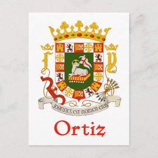 Ortiz Schild von Puerto Rico Postkarte