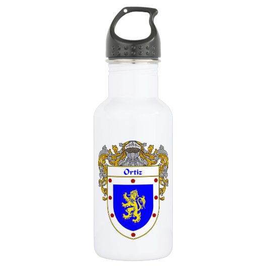 Ortiz Wappen/Familienwappen Trinkflasche (Vorderseite)