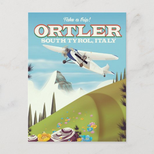 Ortler - Südtirol, Italien - Reiseplakat Postkarte (Vorderseite)