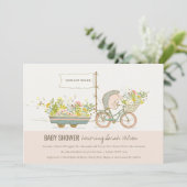 Örtlich angebaute Igel-Blumenkinderdusche lädt ein Dankeskarte (Stehend Vorderseite)