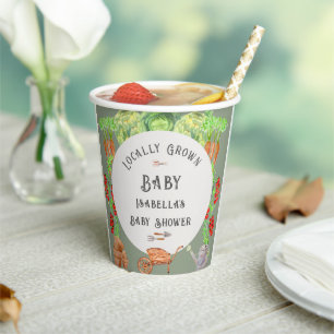 Örtlich Angebauter Baby-Sage-Grün-Baby-Shower  Pappbecher