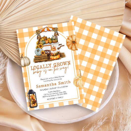 Örtlich angelegte Pumpkin-Kinderdusche Einladung