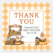 Örtlich angelegte Pumpkin-Kinderdusche Quadratischer Aufkleber (Vorderseite)