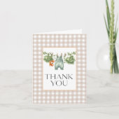 Örtlich Gewachsenes Neutral Beige Gingham Danke (Vorderseite)