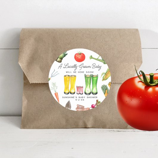 Örtlich gezüchtete Pink Boots Gemüsegüterdusche Runder Aufkleber