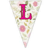 Örtlich gezüchtetes Blumenmuster Pink Baby Dusche Wimpelkette (Zweite Fahne)