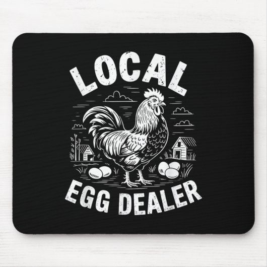 Örtliche Eierhändler Retro Funny Chicken Oster Far Mousepad (Vorne)