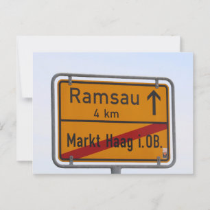 ORTSAUSGANGSSCHILD HAAG IN OBERBAYERN NACH RAMSAU POSTKARTE