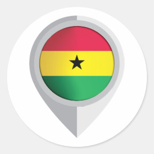 Ortsflagge des Ghana-Buttons Runder Aufkleber