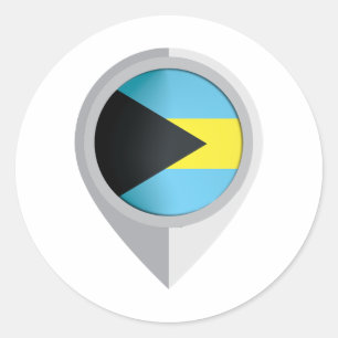 Ortsflagge für Bahamas-Buttone Runder Aufkleber