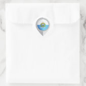 Ortsmarke San Marino Button Runder Aufkleber (Tasche)
