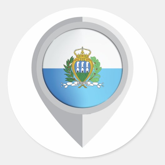Ortsmarke San Marino Button Runder Aufkleber (Vorderseite)