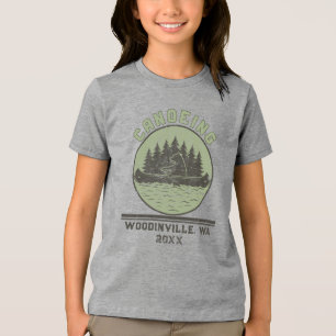 Ortsname des benutzerdefinierten Kanufahrers Tri-Blend Shirt