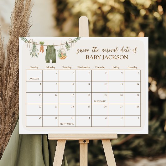 Ortsweit angelegtes Baby Due Date Calendar Game-Ze Poster