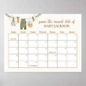 Ortsweit angelegtes Baby Due Date Calendar Game-Ze Poster (Vorne)