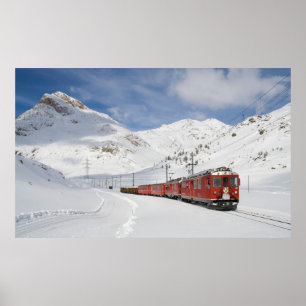 Ortszug auf der Bernina-Linie Poster