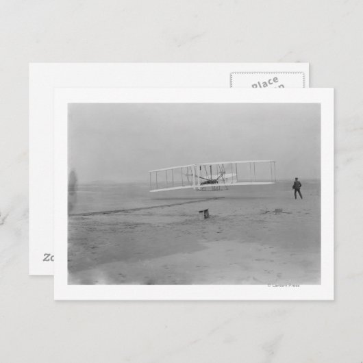 Orville Wright auf First Flight auf 30 Metern Postkarte (Vorne/Hinten)