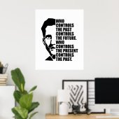 Orwell 1984 Zitat über die Kontrolle der Vergangen Poster (Heimbüro)