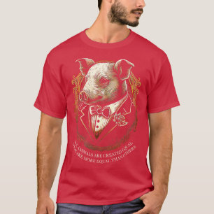 Orwell Animal Farm Einige sind gleichere Blockdruc T-Shirt