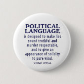 Orwell auf politischer Sprache Button (Vorderseite)