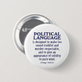 Orwell auf politischer Sprache Button (Vorne & Hinten)