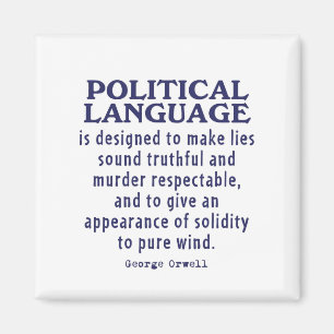 Orwell auf politischer Sprache Magnet