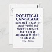 Orwell über politische Sprache Postkarte (Vorne/Hinten)