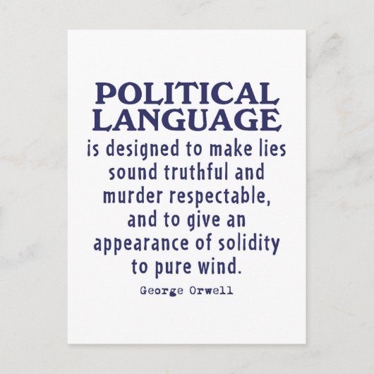 Orwell über politische Sprache Postkarte (Vorderseite)