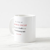 Orwell Wahrheits-Zitat-Tasse Kaffeetasse (Vorderseite Links)