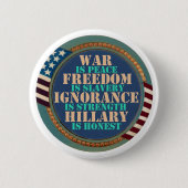Orwell warnte uns vor Hillary Button (Vorderseite)