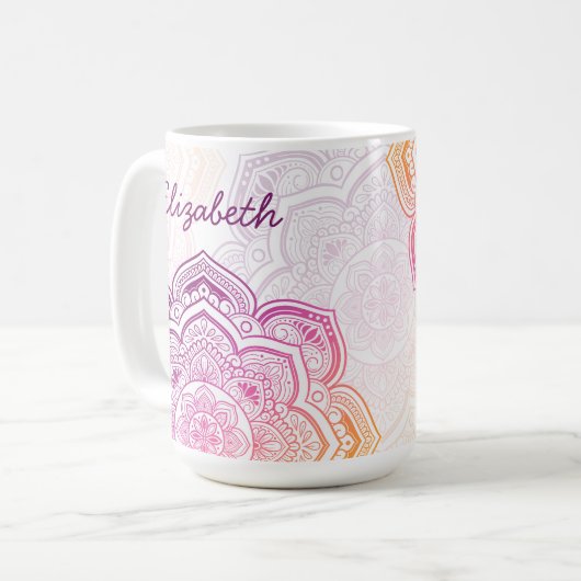 Oryn Mandala 15 oz. Personalized Mug Kaffeetasse (Vorderseite Links)