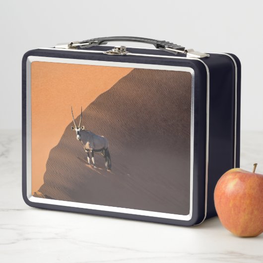 Oryx am Rand, Namibia Metall Brotdose (Beispiel)