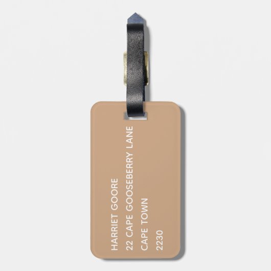 oryx-braune Farbe Gepäckanhänger (Rückseite vertikal)