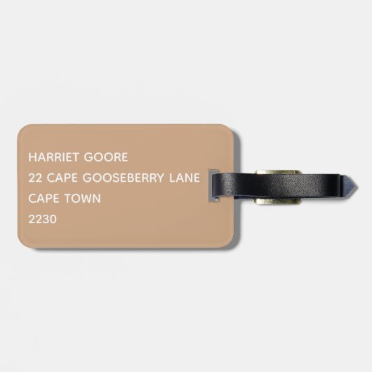 oryx-braune Farbe Gepäckanhänger (Rückseite horizontal)