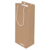oryx-braune Farbe Geschenktüte Für Weinflaschen (Vorderseite Schrägansicht)