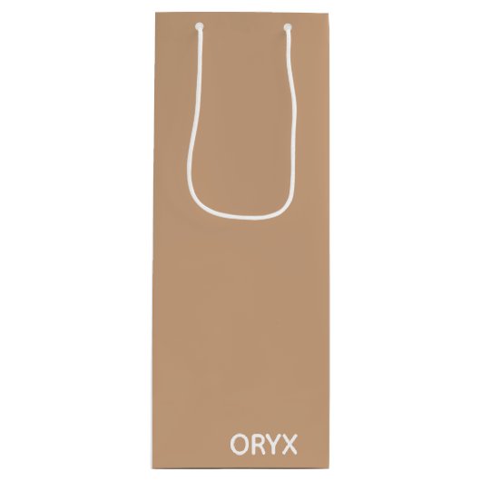 oryx-braune Farbe Geschenktüte Für Weinflaschen (Vorderseite)
