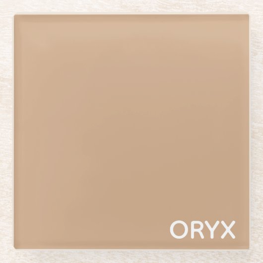 oryx-braune Farbe Glasuntersetzer (Vorderseite)