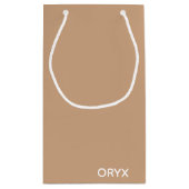oryx-braune Farbe Kleine Geschenktüte (Rückseite)