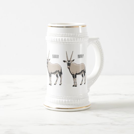 Oryx-Cartoon-Abbildung Bierglas (VorderseiteRechts)