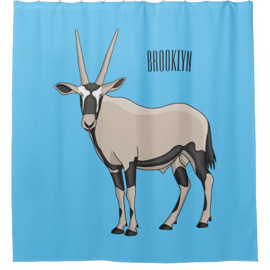 Oryx-Cartoon-Abbildung Duschvorhang (Vorderseite)