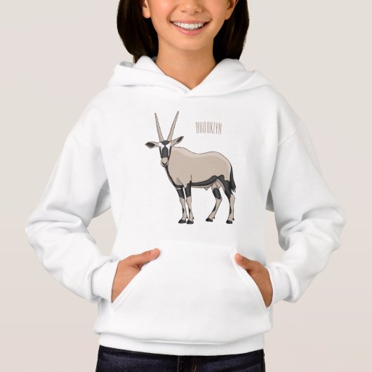 Oryx-Cartoon-Abbildung Hoodie (Vorderseite)