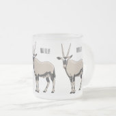 Oryx-Cartoon-Abbildung Mattglastasse (VorderseiteRechts)